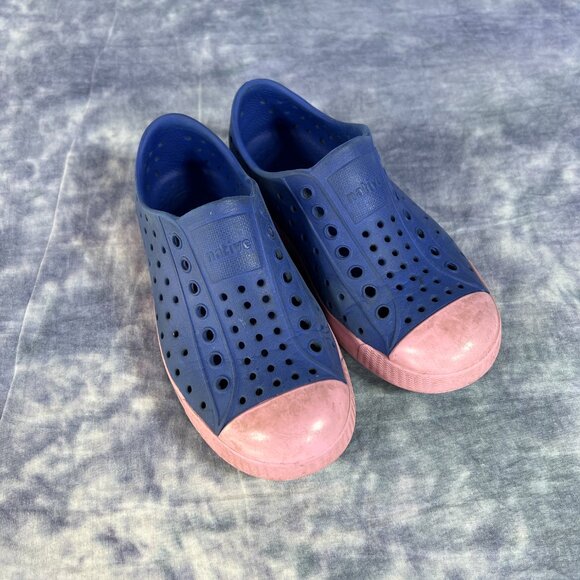Native Jefferson Sugarlite Blue & Pink Shoes Sz 11 - Picture 1 of 6